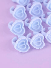 Load image into Gallery viewer, Heart blue glue rings 100pcs
