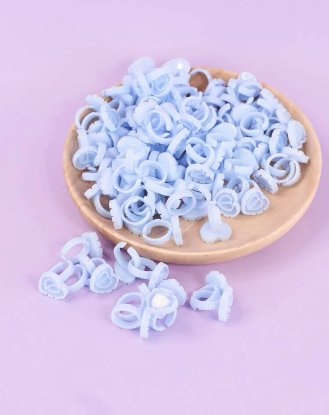 Heart blue glue rings 100pcs