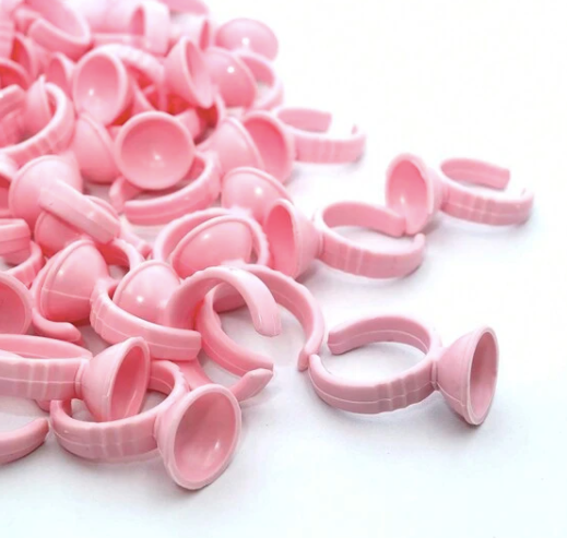 Pink Glue Rings 100pcs